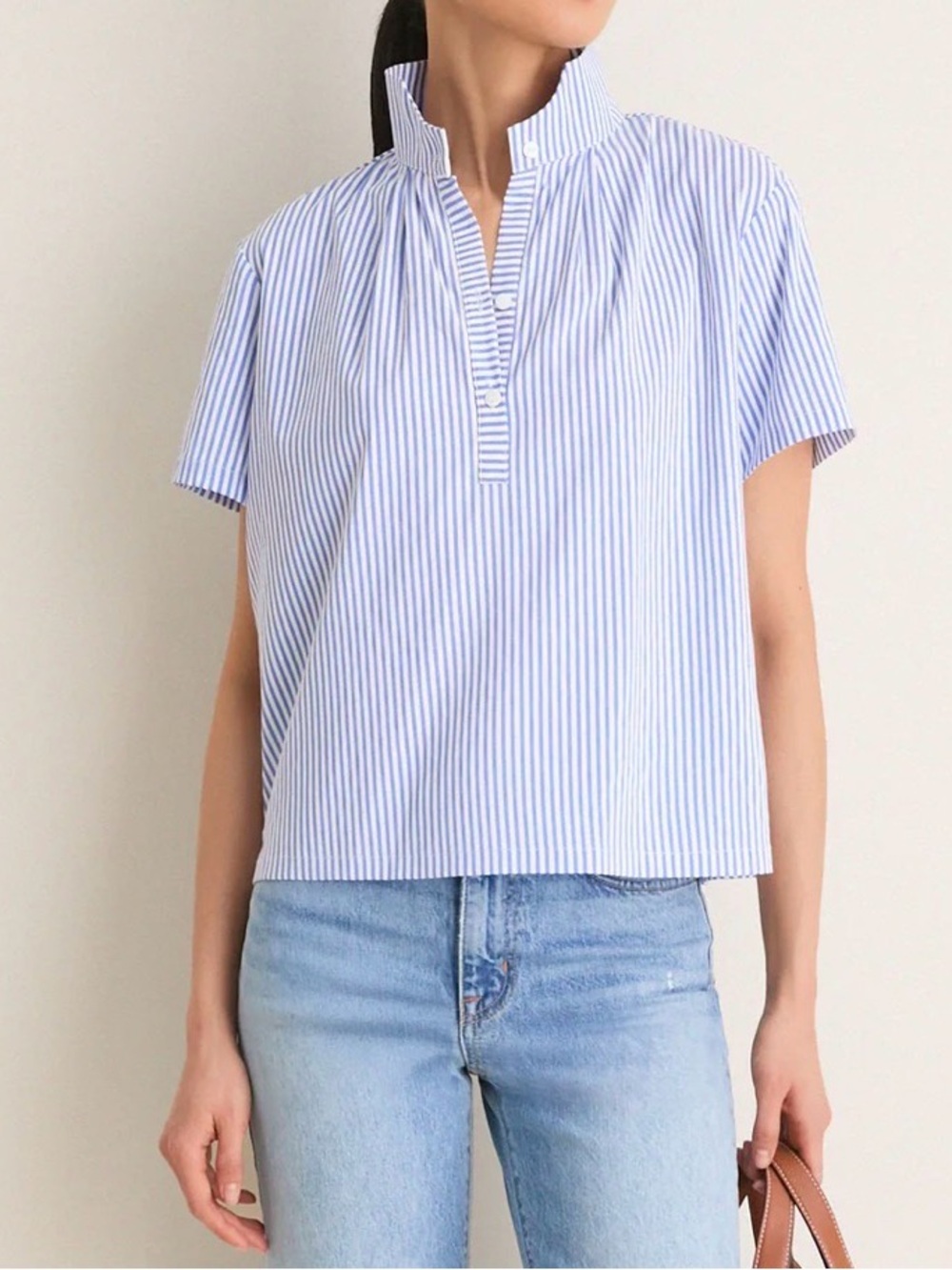 NWT TUCKERNUCK Blue and White Stripe Finn Popover
